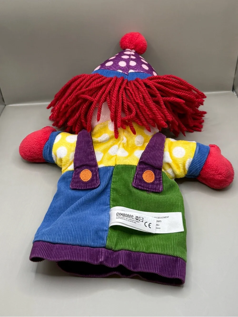 Gymboree Gymbo Baby Clown Hand Puppet Plush Learning Toy Sensory Toy Corduroy